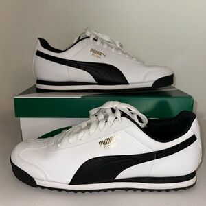 👟 Puma Roma Basic White and Black Sneakers